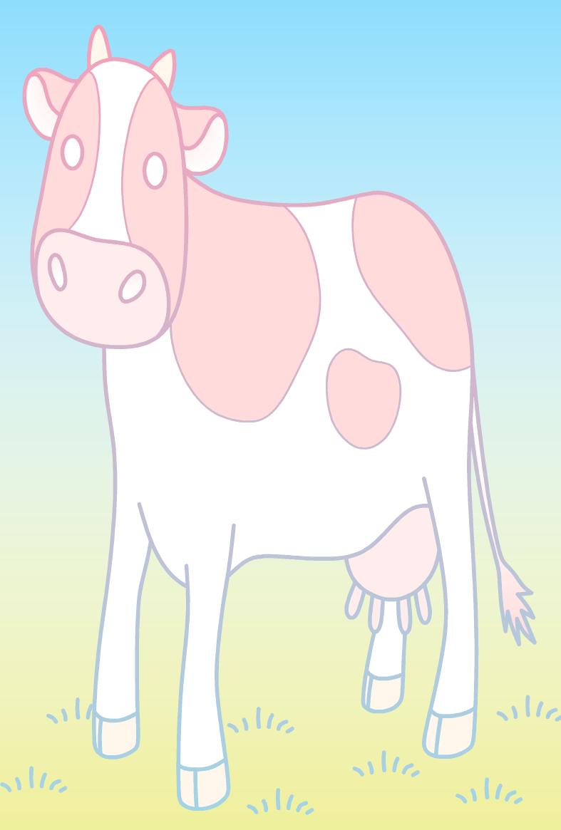 乳牛年賀状テンプレ3(縦,文字無し) | 乳牛1