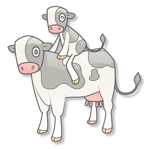 親子牛イラスト素材02 | 親子牛