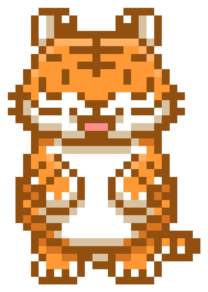 ドット絵トラさんイラスト素材 | ドット絵トラさん