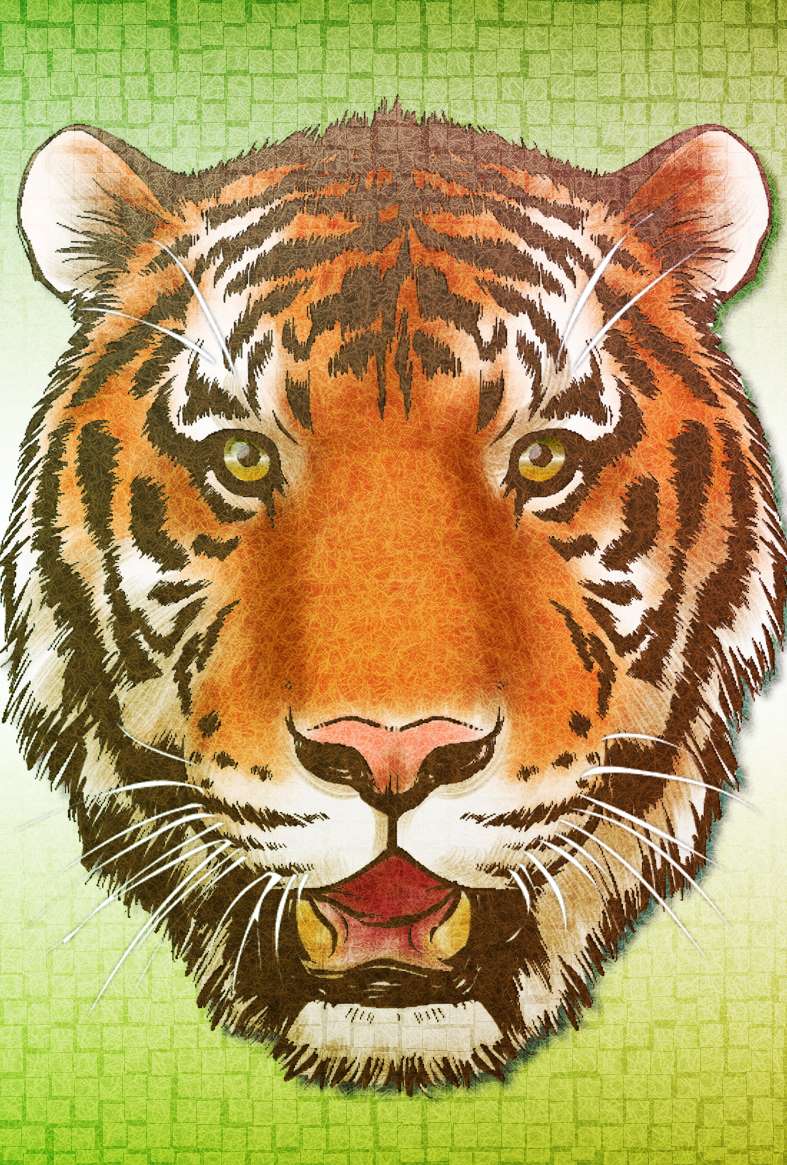 リアルな虎の顔の背景素材 | リアルなトラ