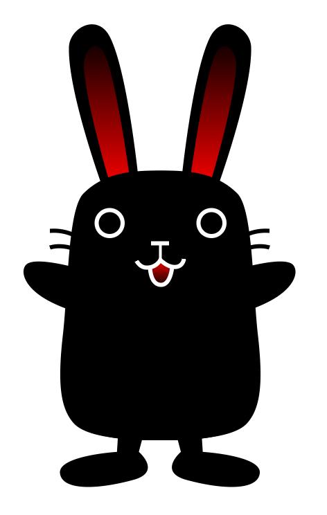 黒うさぎイラスト素材03 | 黒ウサギ