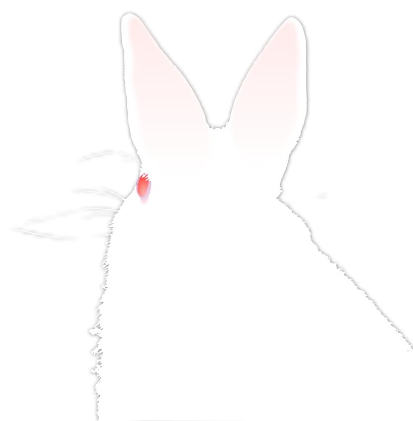 兎の後ろ姿シルエット風イラスト素材 | リアルめのウサギ
