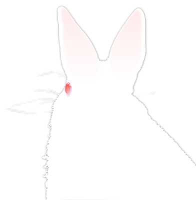 兎の後ろ姿シルエット風イラスト素材(見本) | リアルめのウサギ