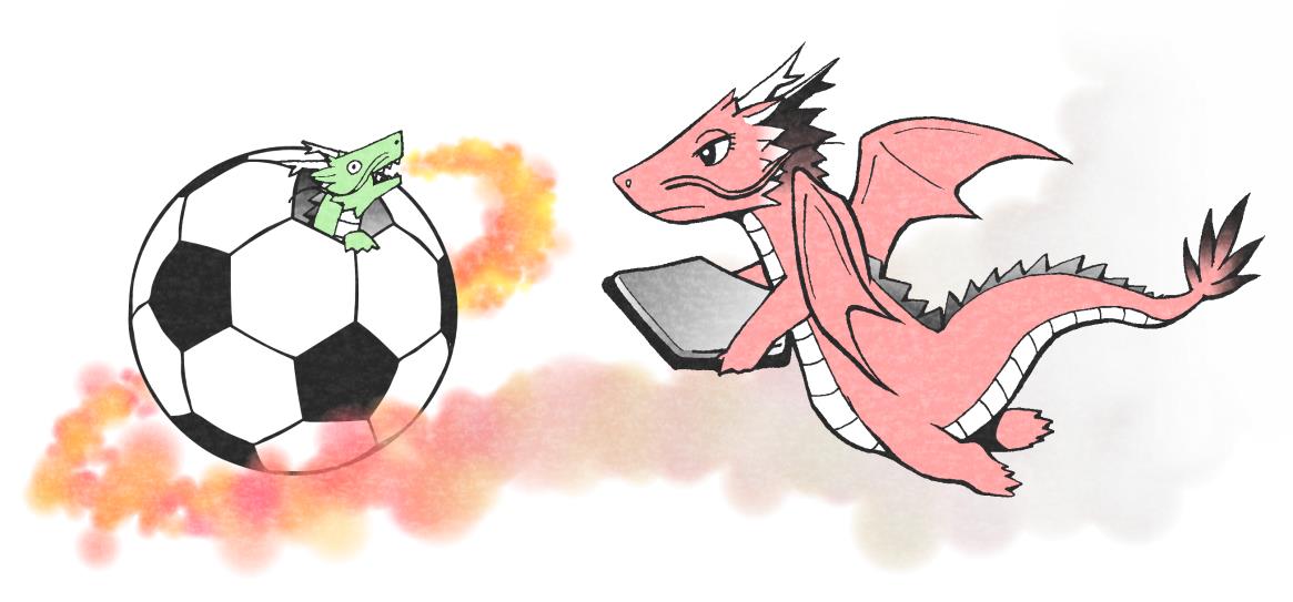 サッカーボールと竜イラスト素材 | 玉と龍