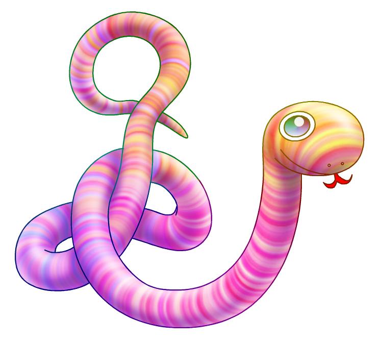 カラフルなヘビのイラスト素材 | カラフルなヘビ
