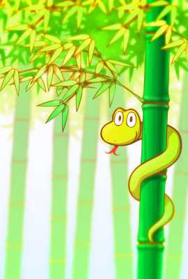 竹とヘビイラスト素材(見本) | 松竹梅とヘビ