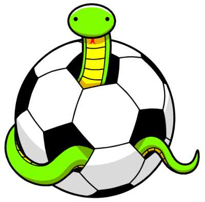 サッカーボールとヘビイラスト素材(見本) | サッカーとヘビ